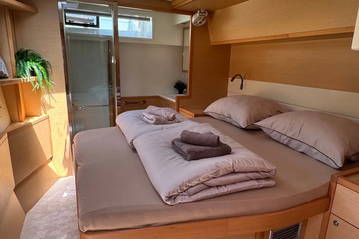 Cabin on Manta Ray, a Lagoon 52F catamaran at Općina Rogoznica, Croatia