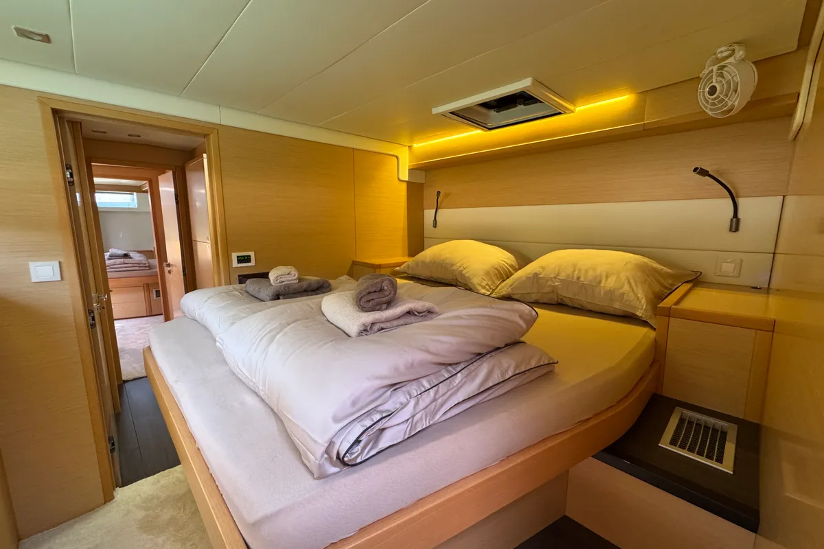 Cabin on Manta Ray, a Lagoon 52F catamaran at Općina Rogoznica, Croatia