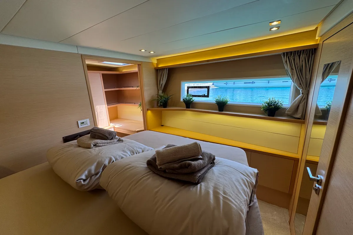 Cabin on Manta Ray, a Lagoon 52F catamaran at Općina Rogoznica, Croatia