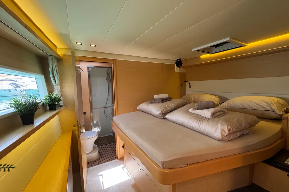 Cabin on Manta Ray, a Lagoon 52F catamaran at Općina Rogoznica, Croatia