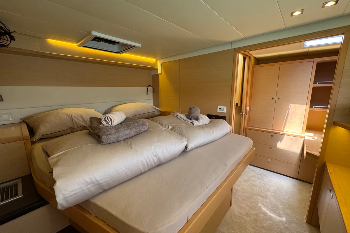 Cabin on Manta Ray, a Lagoon 52F catamaran at Općina Rogoznica, Croatia