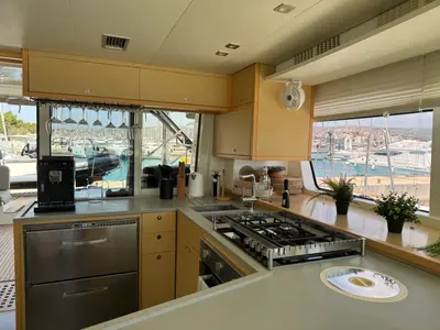 Galley of Manta Ray, a Lagoon 52F catamaran at Općina Rogoznica, Croatia