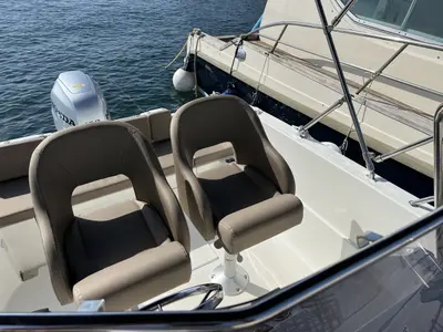 Deck of Atlantic Marine 530 - white, a Atlantic Marine 530 motorboat at Pirovac, Croatia