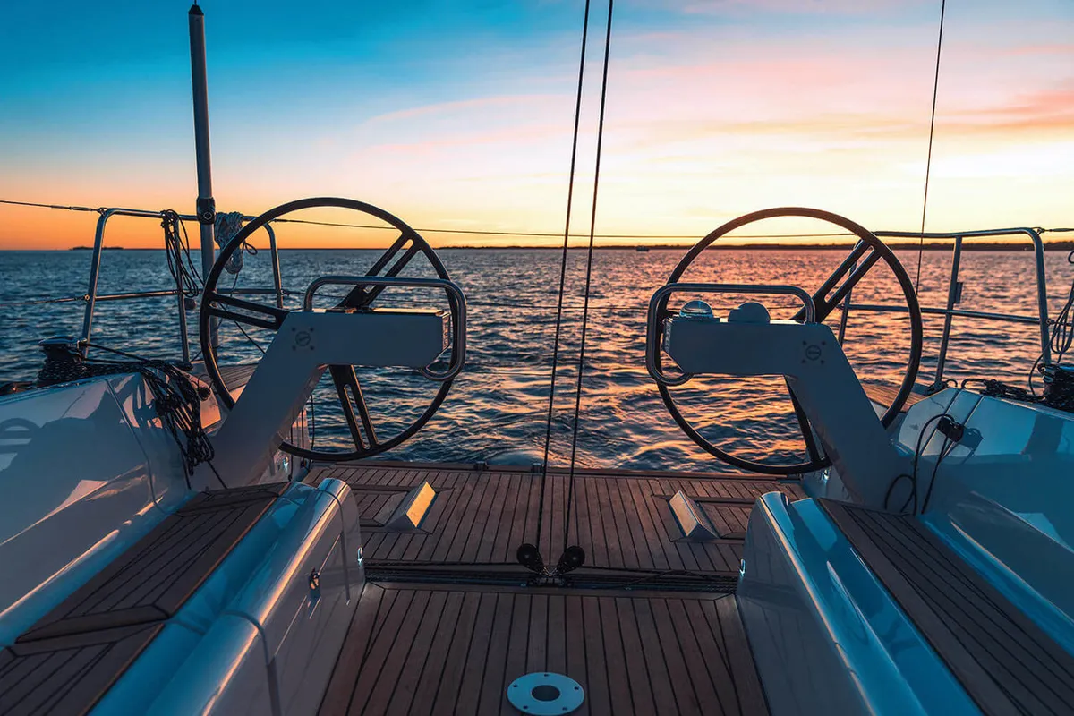 Cockpit of Rim, a Elan E4 sailboat at Betina, Croatia