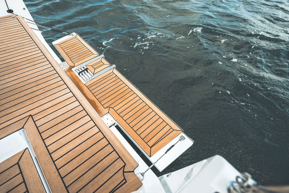 Deck of Rim, a Elan E4 sailboat at Betina, Croatia