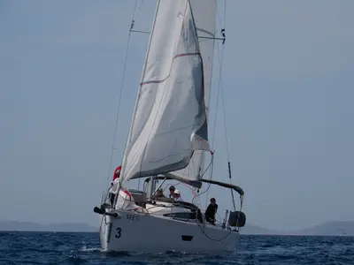 Exterior view of Rim, a Elan E4 sailboat at Betina, Croatia