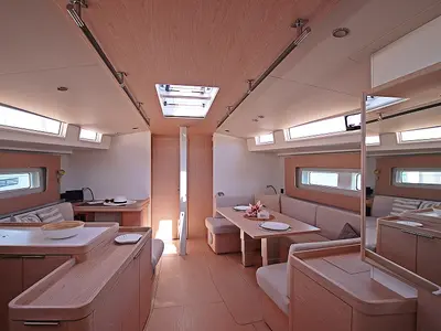 Salon of White Bird , a Beneteau Oceanis Yacht 54 sailboat at Općina Rogoznica, Croatia