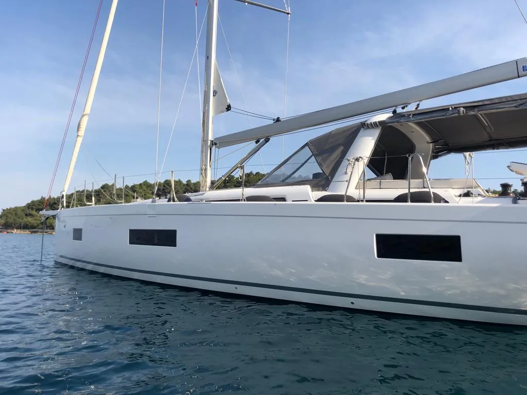 Exterior view of White Bird , a Beneteau Oceanis Yacht 54 sailboat at Općina Rogoznica, Croatia