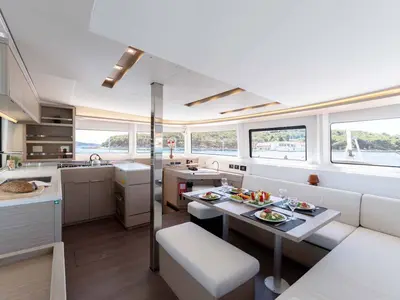 Galley of Mare Azul, a Lagoon 46 catamaran at Grad Šibenik, Croatia