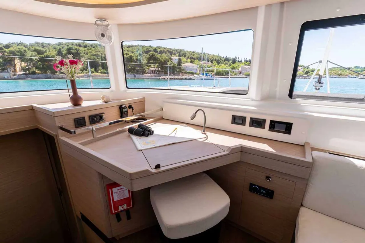 Salon of Mare Azul, a Lagoon 46 catamaran at Grad Šibenik, Croatia