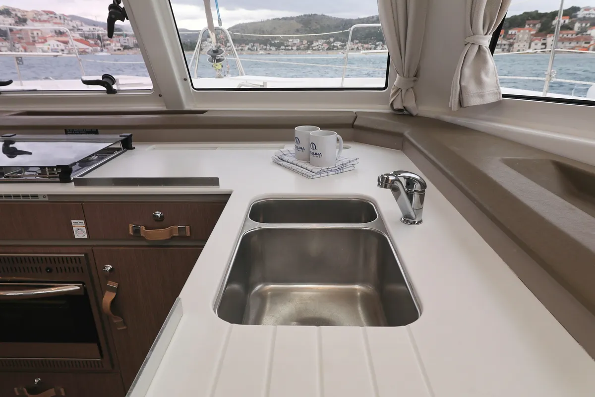 Galley of Queen Bee, a Bali Catspace catamaran at Općina Rogoznica, Croatia