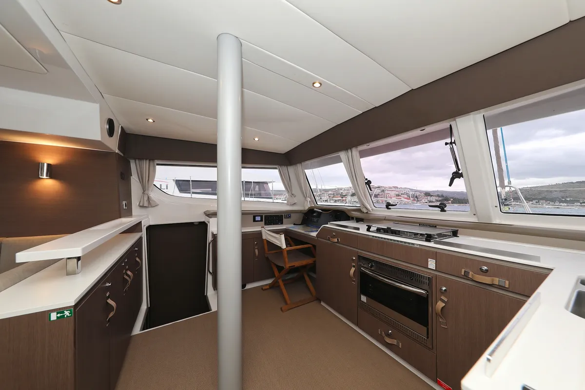 Galley of Queen Bee, a Bali Catspace catamaran at Općina Rogoznica, Croatia