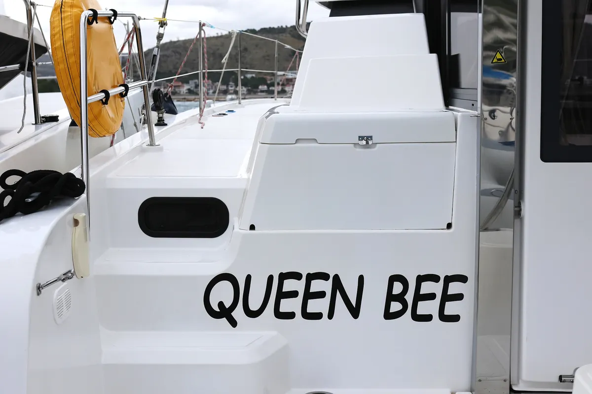Exterior view of Queen Bee, a Bali Catspace catamaran at Općina Rogoznica, Croatia