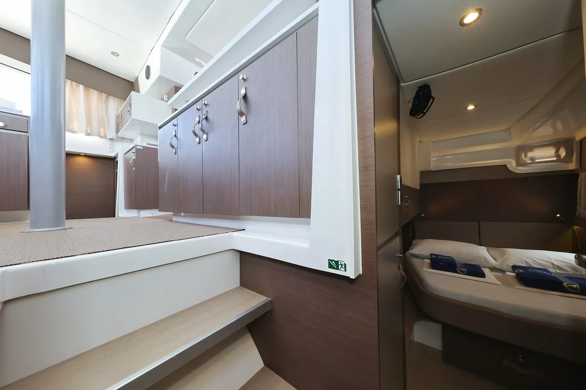 Salon of Queen Bee, a Bali Catspace catamaran at Općina Rogoznica, Croatia
