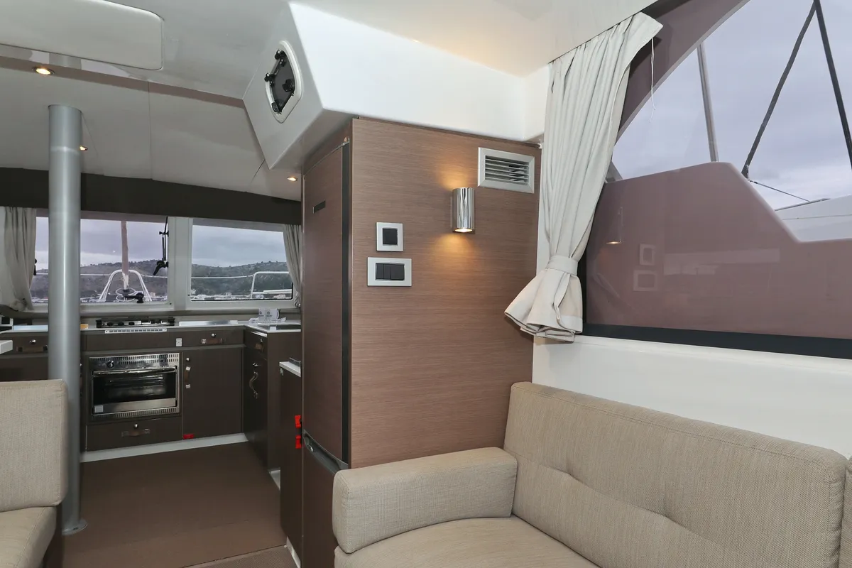Salon of Queen Bee, a Bali Catspace catamaran at Općina Rogoznica, Croatia