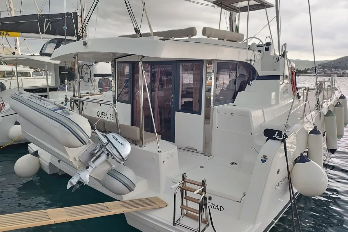Exterior view of Queen Bee, a Bali Catspace catamaran at Općina Rogoznica, Croatia