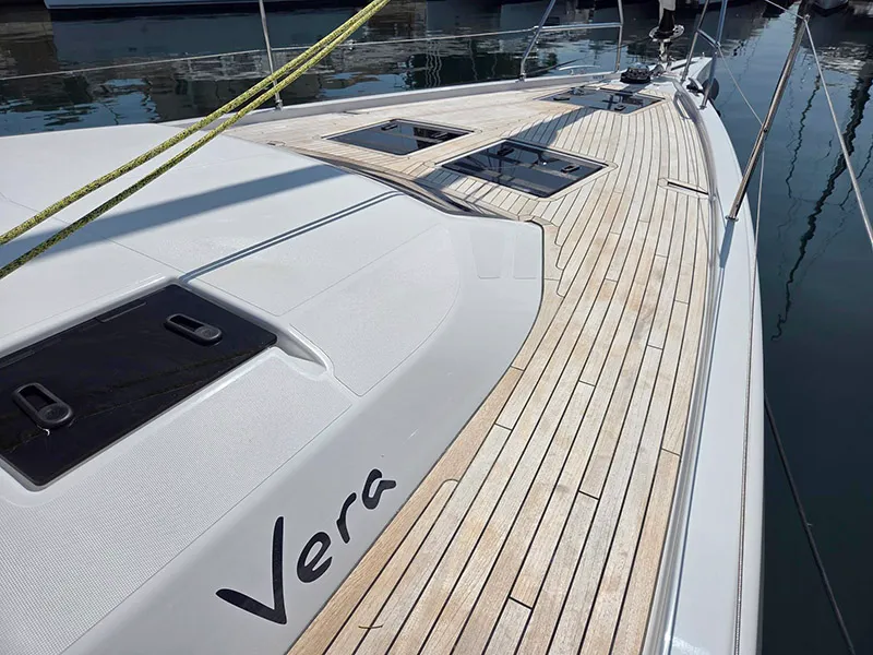 Deck of Vera, a Dufour 44 sailboat at Grad Šibenik, Croatia