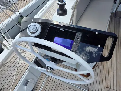 Cockpit of Vera, a Dufour 44 sailboat at Grad Šibenik, Croatia