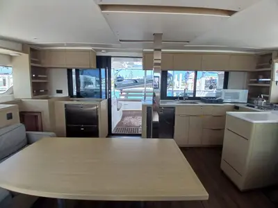 Galley of Lagoon 46, a catamaran at Central Abaco, Bahamas