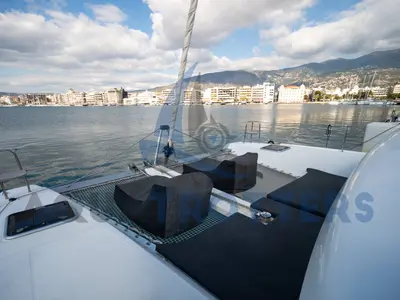 Deck of Silver VIII (A/C and Generator), a Lagoon 42 catamaran at Volos Municipality, Greece