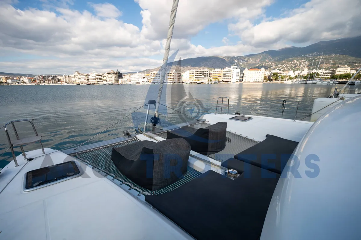 Deck of Silver VIII (A/C and Generator), a Lagoon 42 catamaran at Volos Municipality, Greece