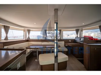 Salon of Silver VIII (A/C and Generator), a Lagoon 42 catamaran at Volos Municipality, Greece