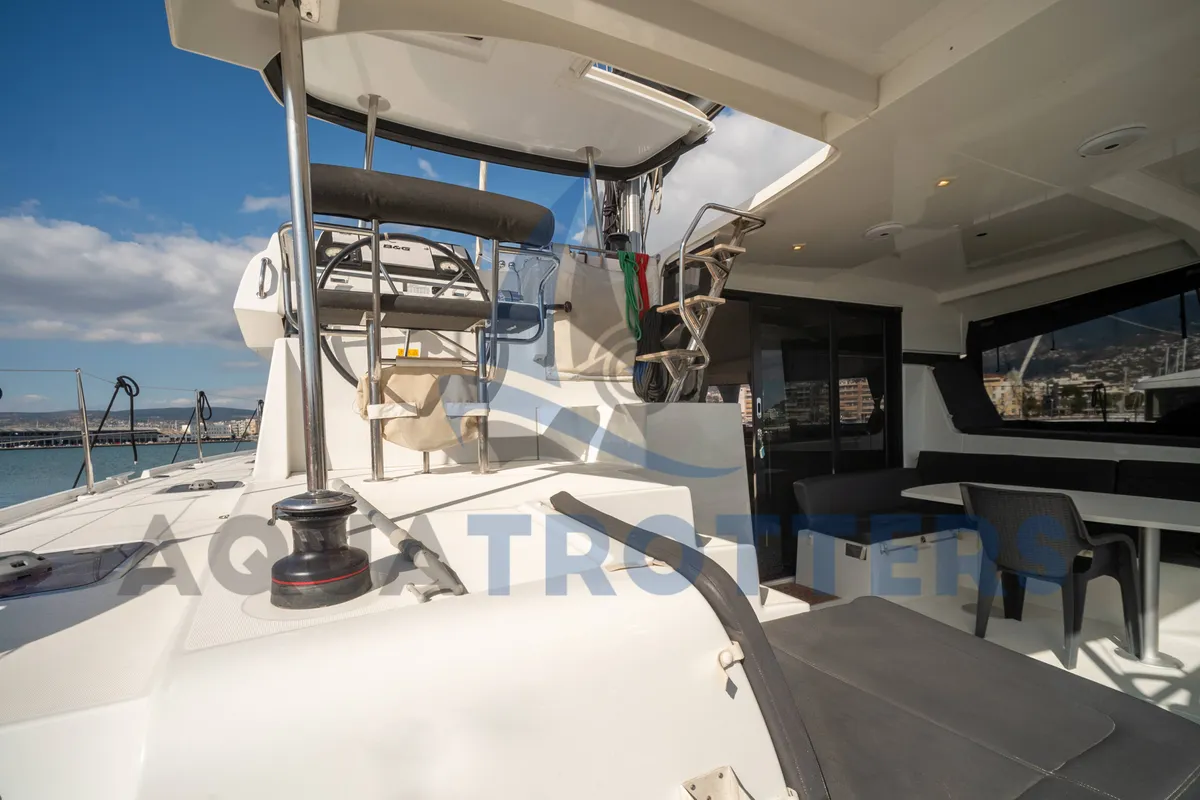 Cockpit of Silver VIII (A/C and Generator), a Lagoon 42 catamaran at Volos Municipality, Greece
