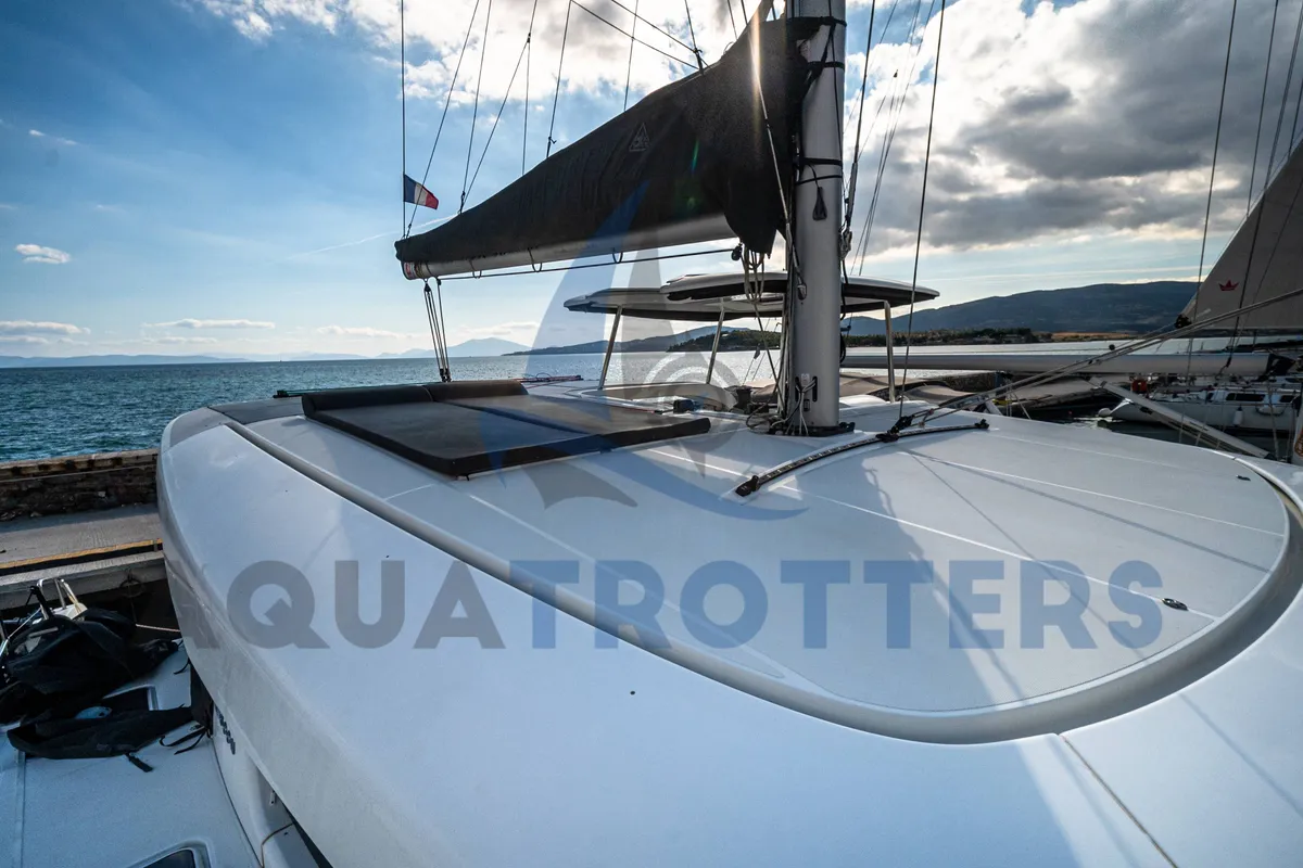 Deck of Silver VIII  (A/C and Generator), a Lagoon 42 catamaran at Volos Municipality, Greece