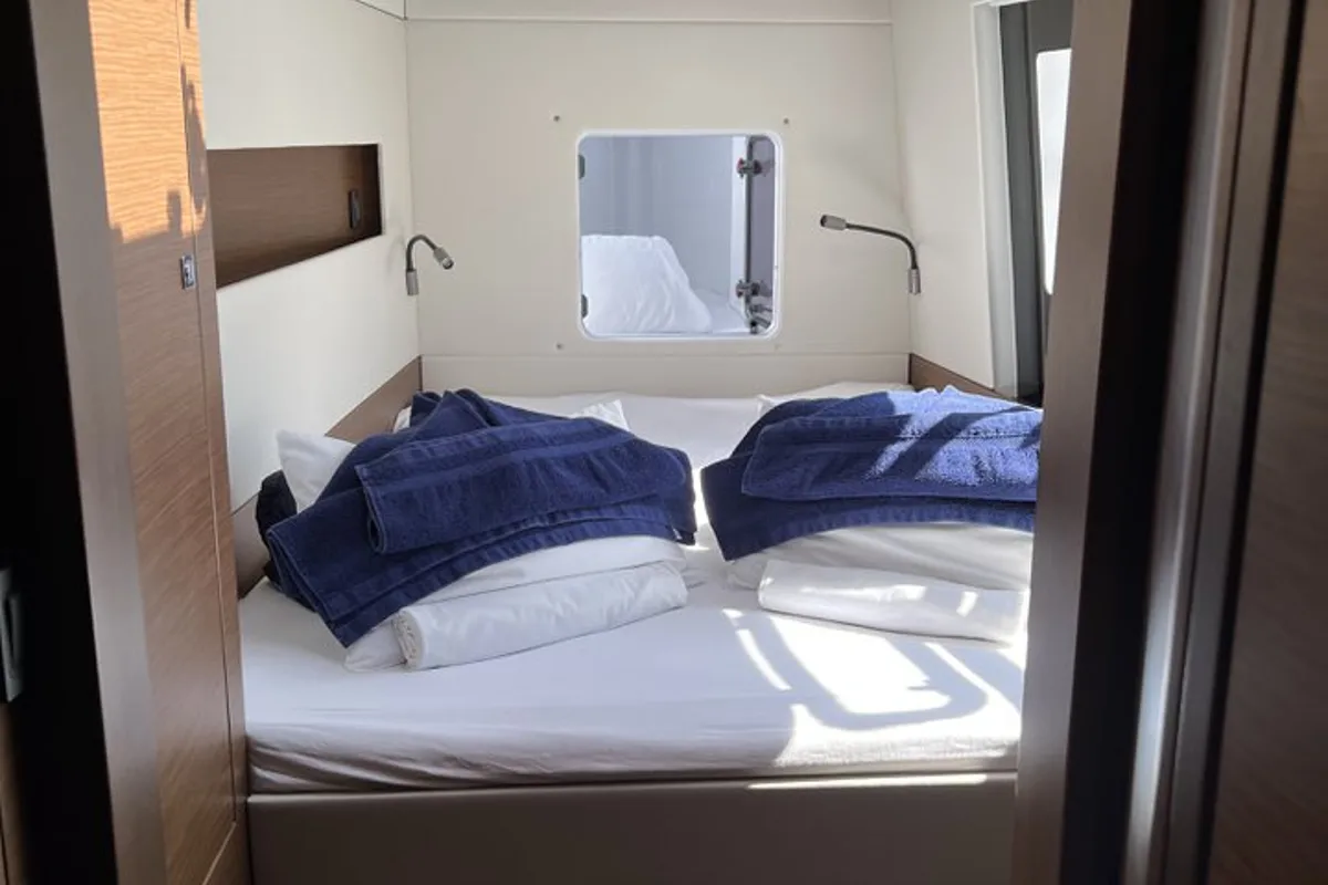 Cabin on Dream (cat), a Nautitech 46 Open catamaran at Split, Croatia
