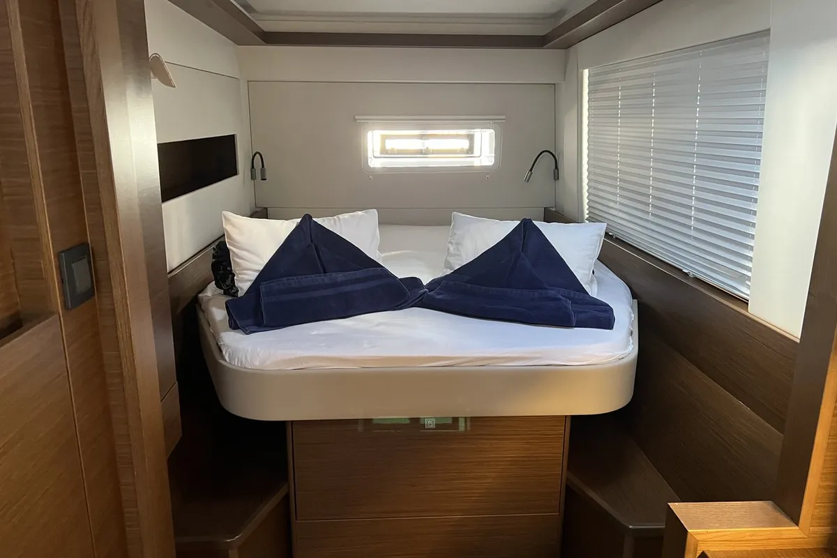 Cabin on Dream (cat), a Nautitech 46 Open catamaran at Split, Croatia