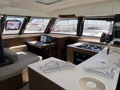 Galley of Dream (cat), a Nautitech 46 Open catamaran at Split, Croatia