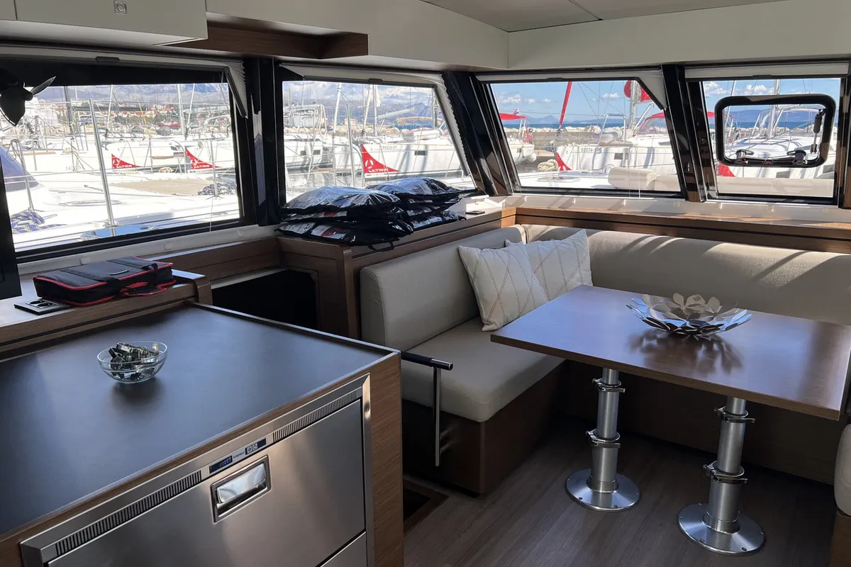 Salon of Dream (cat), a Nautitech 46 Open catamaran at Split, Croatia