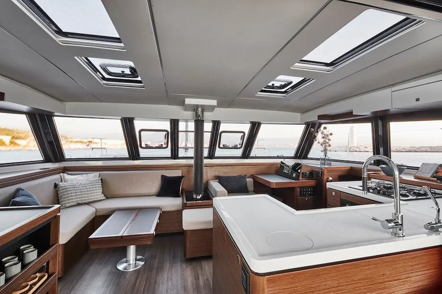 Salon of Dream (cat), a Nautitech 46 Open catamaran at Split, Croatia