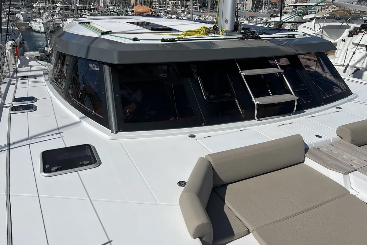 Deck of Dream (cat), a Nautitech 46 Open catamaran at Split, Croatia