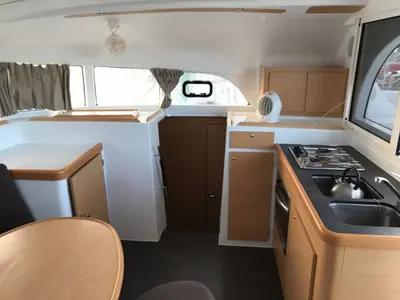 Galley of Aride, a Lagoon 380 catamaran at Roche Caiman, Seychelles