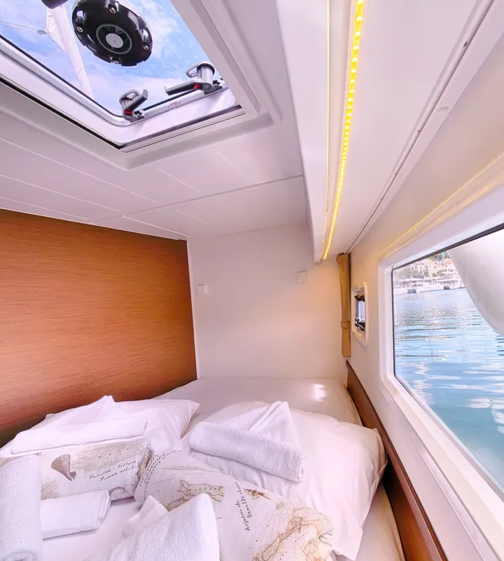 Cabin on Sea Voyager, a Lagoon 42 catamaran at Split, Croatia