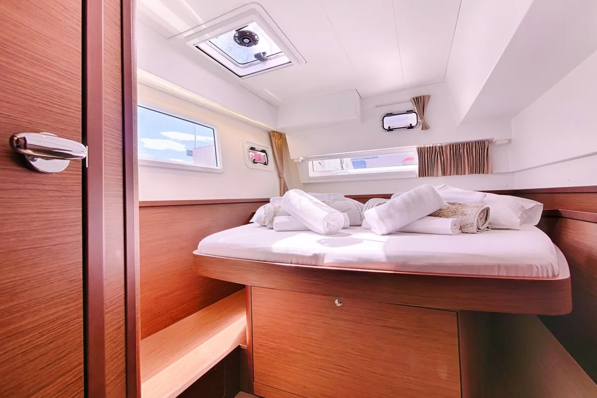 Cabin on Sea Voyager, a Lagoon 42 catamaran at Split, Croatia