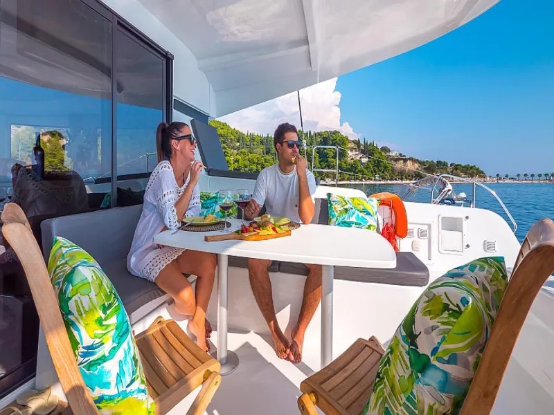 Cabin on Sea Voyager, a Lagoon 42 catamaran at Split, Croatia