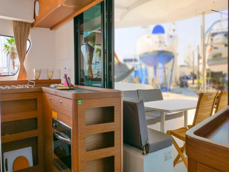 Cabin on Sea Voyager, a Lagoon 42 catamaran at Split, Croatia