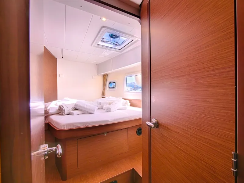 Exterior view of Sea Voyager, a Lagoon 42 catamaran at Split, Croatia