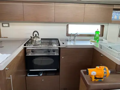 Galley of Retsina, a Beneteau Oceanis 51.1 sailboat at Municipal Unit of Lefkada, Greece