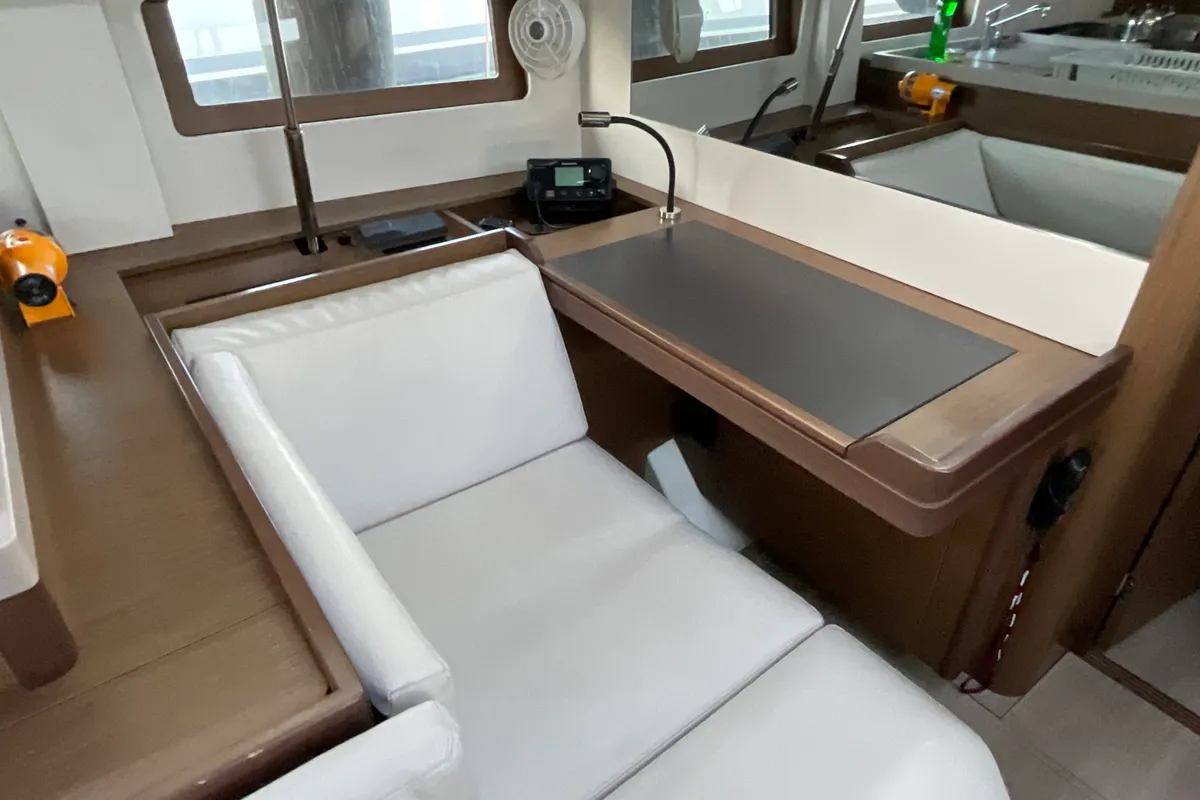 Salon of Retsina, a Beneteau Oceanis 51.1 sailboat at Municipal Unit of Lefkada, Greece