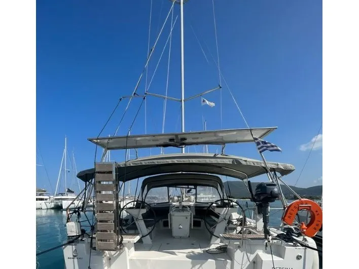 Exterior view of Retsina, a Beneteau Oceanis 51.1 sailboat at Municipal Unit of Lefkada, Greece