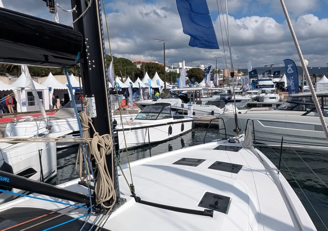 Deck of Horu, a Dufour 44 sailboat at Marseille, France
