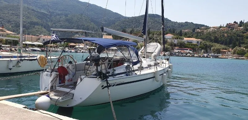 Exterior view of Emily, a Bavaria 40 Cruiser sailboat at Athens, Greece