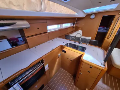 Galley of MAKEMO, a Jeanneau 53 sailboat at Općina Rogoznica, Croatia