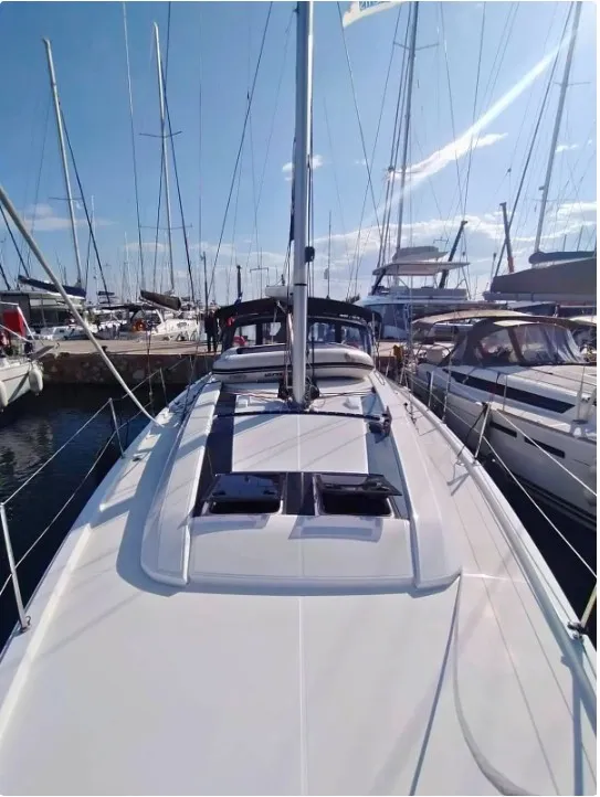 Deck of ILIA, a Beneteau Oceanis 46.1 sailboat at Athens, Greece