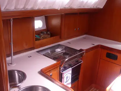 Galley of Nafsika, a Elan 45 sailboat at Municipal Unit of Lefkada, Greece