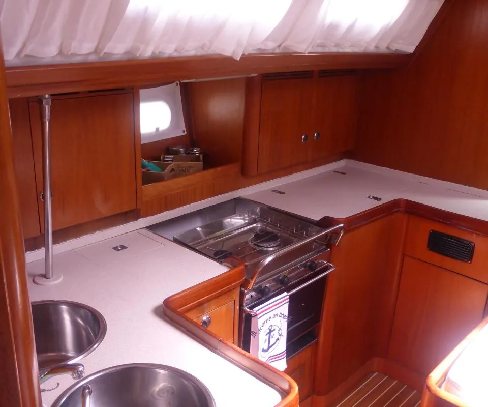 Galley of Nafsika, a Elan 45 sailboat at Municipal Unit of Lefkada, Greece