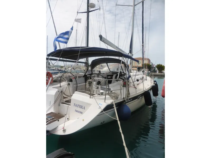 Exterior view of Nafsika, a Elan 45 sailboat at Municipal Unit of Lefkada, Greece